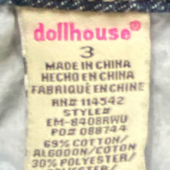 High Rise Blue Jean Shorts Denim Cuffed Hem 3 Button Cute Sexy Fit Dollhouse - Picture 12 of 16